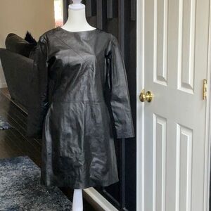 Black Faux Leather Dress